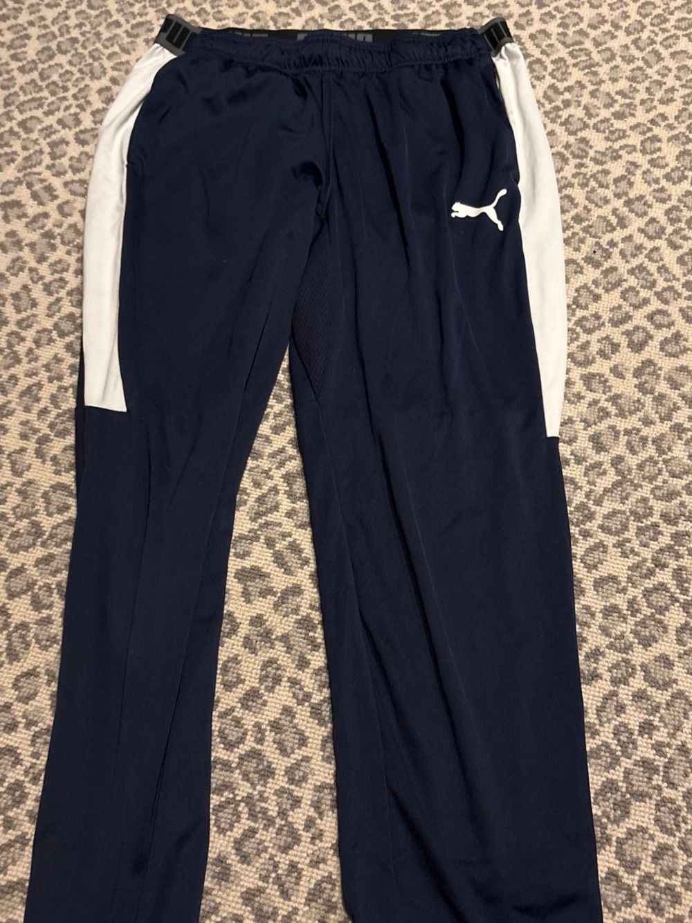 Puma Navy and White Athletic Track Pants